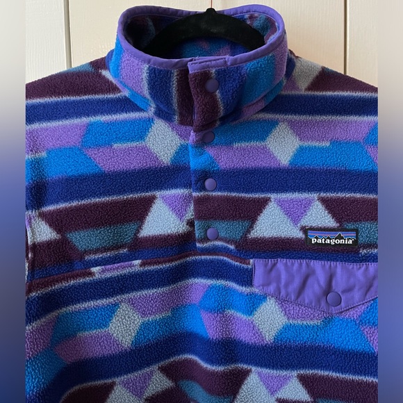 Patagonia Synchilla Women’s XS Snap-T Fleece Pullover in Tango Aztec Purple - Picture 5 of 12